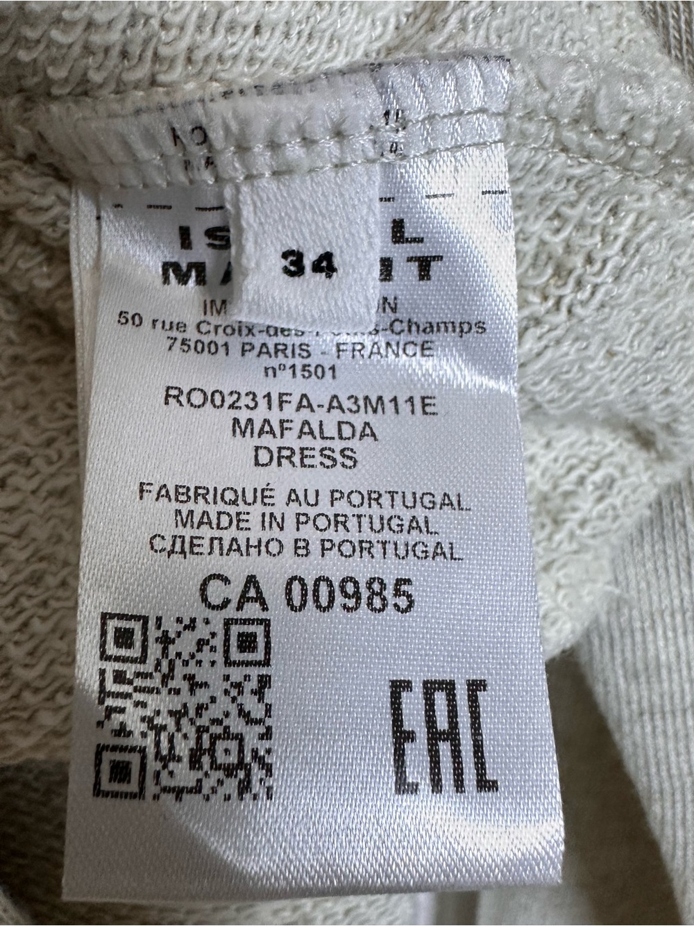 Isabel Marant Etoile Beige Mafalda Midi Dress  size 34 Crew Neck Long Sleeves - Picture 14 of 16